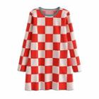 Checkered Mini Sweater Dress