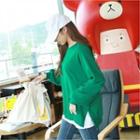 Long-sleeve Slit-hem Sweatshirt