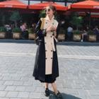 Two-tone Midi Double-breasted Trench Coat