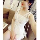Set: Lace Peplum Tank Top + Shorts