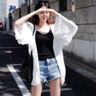 Wide-sleeve Open Front Light Jacket