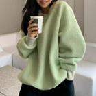 Fleece Sweatshirt Light Green - One Size
