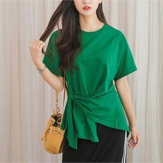 Tie-side Asymmetric T-shirt
