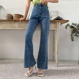 Patch-pocket Bootcut Jeans