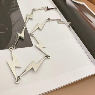 Lightning Stainless Steel Necklace Silver - One Size