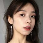 Rhinestone Star Dangle Earring 1 Pair - Classic Ear Tie - One Size