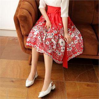 Tall Size Modern Hanbok Floral Skirt