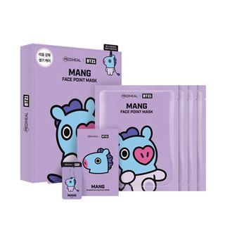 Mediheal - Bt21 Face Point Mask Set (6 Types): Point Mask 20ml X 4pcs + Postcard 1pc + Bookmark 1pc Mang