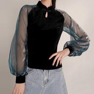 Puff-sleeve Qipao Top