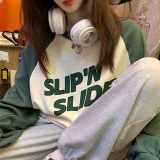 Raglan Sleeve Lettering Print T-shirt