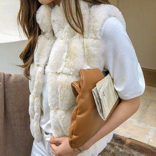 High-neck Faux-fur Zip Vest
