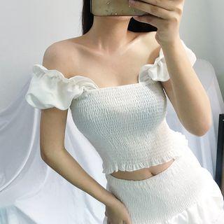 Set: Cold Shoulder Top + A-line Skirt