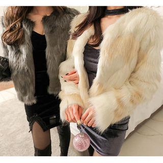 Open-front Fuax-fur Jacket