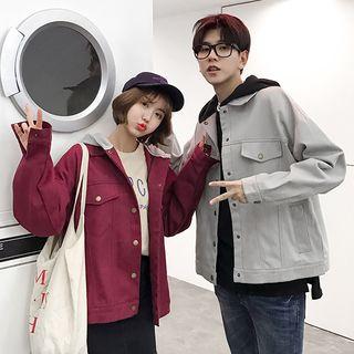 Couple Matching Buttoned Hooded Jacket