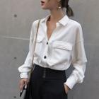 Long-sleeve Contrast Stitch Shirt