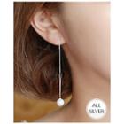 Faux-pearl Drop Silver Earrings