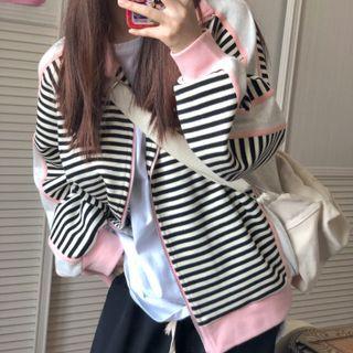 Hood Zip Jacket Pink & Black & White - One Size