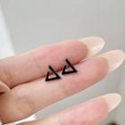 Triangle Alloy Earring 1 Pair - S925 Silver - Black - One Size