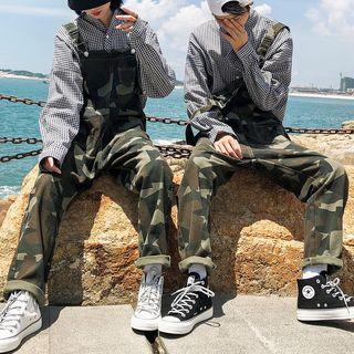 Couple Matching Camouflage Cropped Denim Jumper Pants
