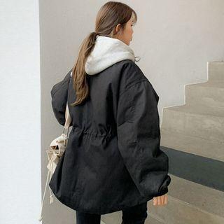 Inset Contrast Hoodie Safari Jacket