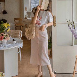 Fox Embroidery Boxy T-shirt