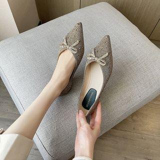 Rhinestone Bow Studded Flats