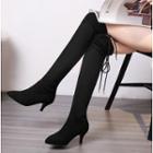Elastic Faux Suede High Heel Over-the-knee Boots