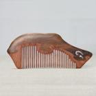 Whale Wooden Hair Comb Brown - One Size