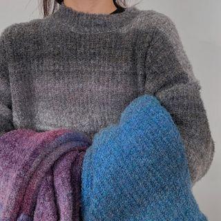 Drop-shoulder Gradation Sweater