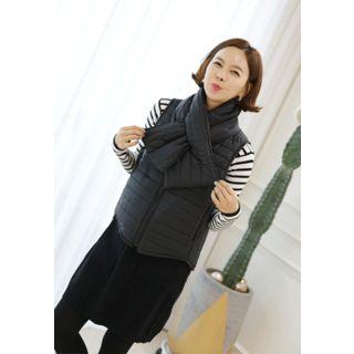 Set: Padded Zip-up Vest + Padded Scarf