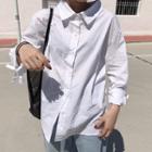 Long-sleeve Loose-fit Lace-up Shirt
