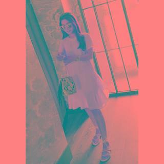 Round-neck Ruffled-hem Dress