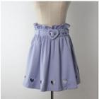 Heart Cutout A-line Skirt With Belt