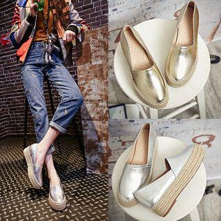 Metallic Platform Espadrilles
