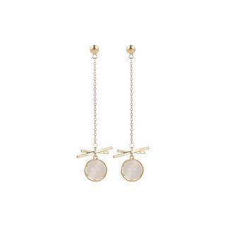 Cat Eye Stone Dangle Earring 1 Pair - Cat Eye Stone Dangle Earring - One Size