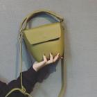 Braided Trim Faux Leather Bucket Bag