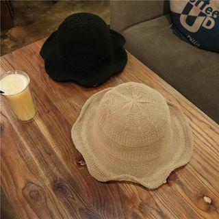 Foldable Ruffle Trim Bucket Hat