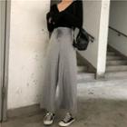 High-waist Wide-leg Pants Gray - One Size