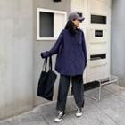 Plain Long-sleeve Loose-fit Shirt / Corduroy Loose-fit Pants