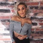 Off-shoulder Check Cropped Top
