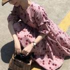 Cherry Print 3/4 Sleeve A-line Dress