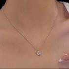 Faux Crystal Pendant Alloy Choker Silver - One Size