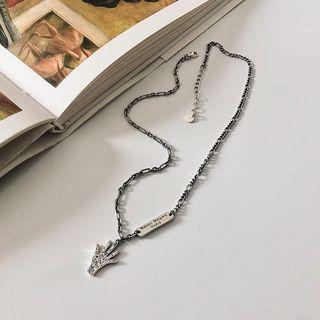 925 Sterling Silver Palm Pendant Necklace A1748 - 925 Silver - Silver - One Size