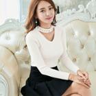 Embellished Long-sleeve Knit Top