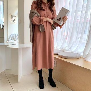 Half-placket Shirtdress Light Pink - One Size