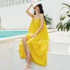 Strappy Maxi A-line Dress Lemon Yellow - One Size