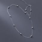 Bead Choker Necklace 1pc - Silver - One Size