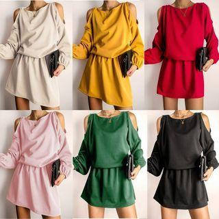 Cold-shoulder Pullover Dress