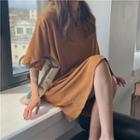 Short-sleeve Round-neck Plain T-shirt Dress
