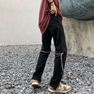 Chained Zip-accent Jeans